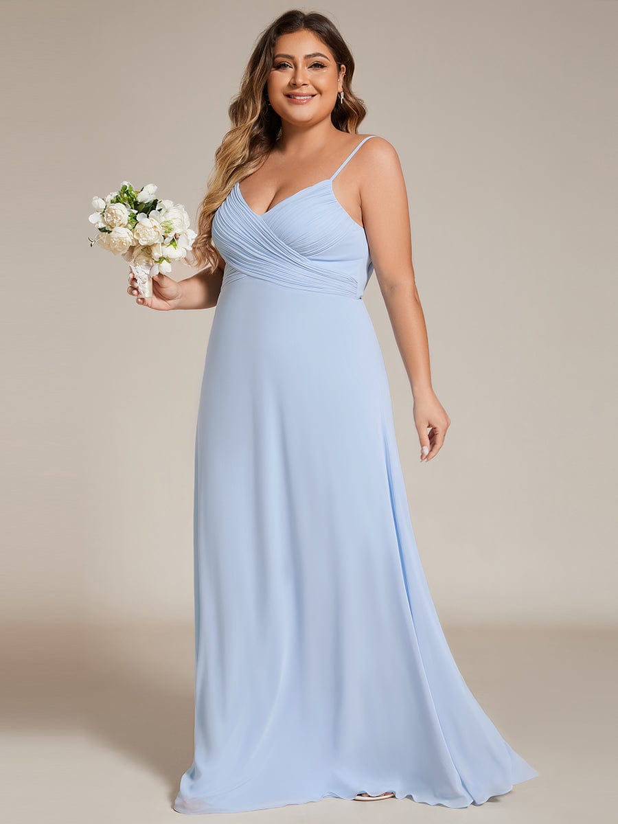 Plus Size Draped Back Criss-Cross Chiffon A-Line Bridesmaid Dress