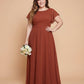 Avenleigh Plus Size Classic A-Line Chiffon Bridesmaid Dress Floor Length for Wedding - N0330