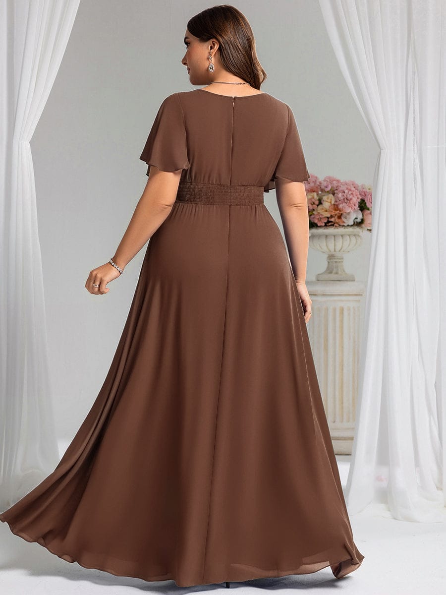 Plus Size Simple Chiffon Pleated A-Line Bridesmaid Dress