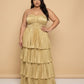 Chantarae Plus Size A Line Bridesmaid Dress Sweetheart Neckline Tiered Ruffle for Wedding Prom Evening Party - N0481