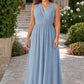 Elegant Plus Size Bridesmaid Dress with Lace Panel Back and Soft Pleats
