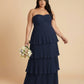 Chantarae Plus Size Off The Shoulder Mesh Bridesmaid Dress Leg Slit Curvy Friendly Sheath Gown For Wedding Party -N0370