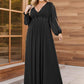 Stylish Plus Size Chiffon Formal Evening Dresses with Long Lantern Sleeves