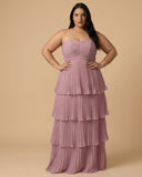 Chantarae Elegant Plus Size A-Line Chiffon Bridesmaid Dress with Sweetheart Neckline - N0373