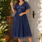 Plus Size Ruched V-Neck A-Line Bridesmaid Dress for Elegant Wedding Guest Look Formal Occasion Wear