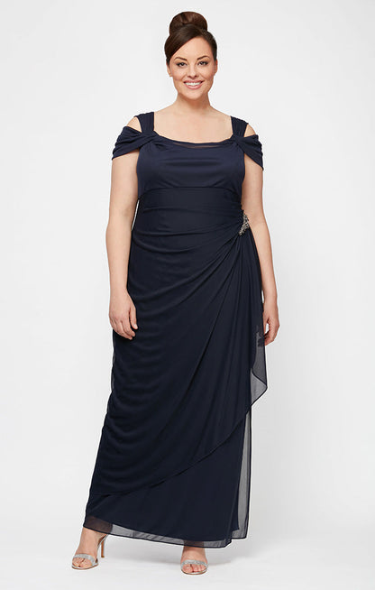 Plus Camille Cowl Neck Gown