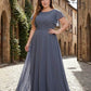 Avenleigh Plus Size Romantic A-Line Chiffon Bridesmaid Dress for Formal Wedding Events - N0336