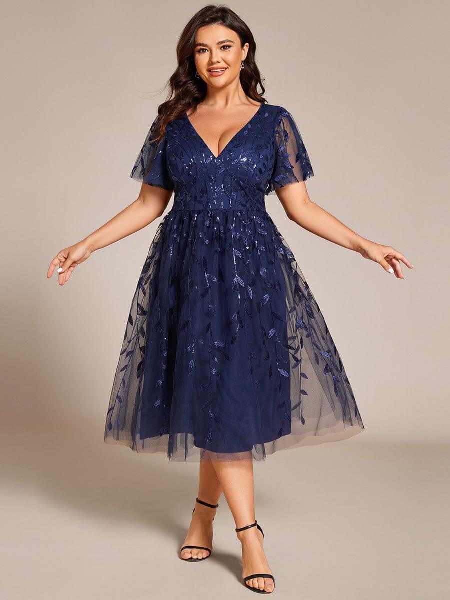 Plus Size Sparkly Midi Cocktail Dress