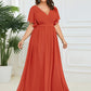 Plus Size Pleated Tie-Waist Chiffon Bridesmaid Dress