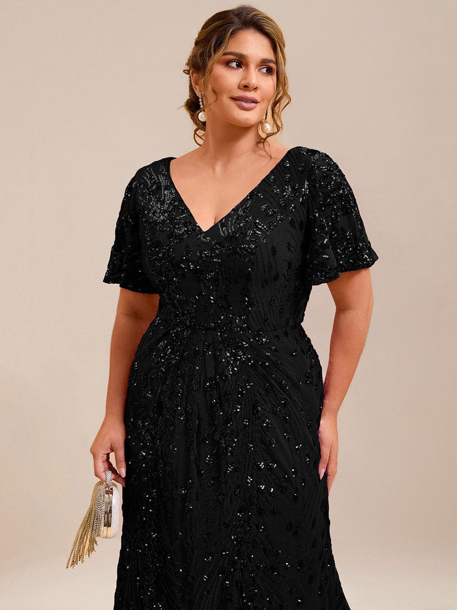 Plus Size Sequin Mermaid Formal Dress