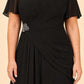 Plus Size A-Line Mother of the Bride Dress with Pleated Chiffon Flutter Sleeves