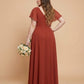 Avenleigh Plus Size Classic A-Line Chiffon Bridesmaid Dress Floor Length for Wedding - N0330