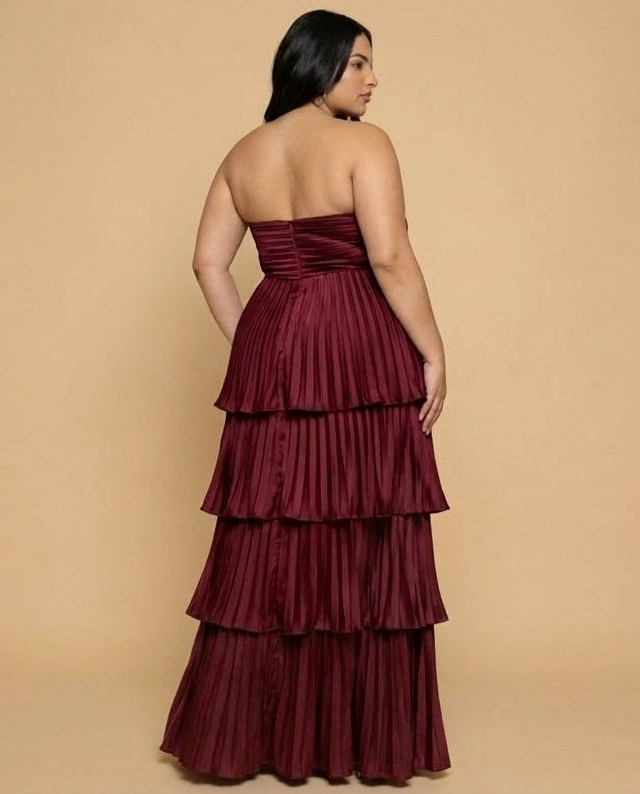 Chantarae Elegant Plus Size A-Line Satin Charmeuse Bridesmaid Dress - N0383