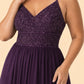 Plus Size Bridesmaid Evening Gown with Sequins Lace and Elegant Open Back A-Line Dress Maxi