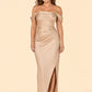 Bridesmaid Maxi Dress with Detachable Bra and Flattering Slit