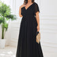 Plus Size Pleated Tie-Waist Chiffon Bridesmaid Dress