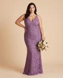 Silvarelle Elegant Plus Size Sheath Bridesmaid Dress with Floral Burnout Lace for Wedding -N0353