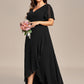 Plus Size Elegant Lotus Sleeves Chiffon Bridesmaid Dress