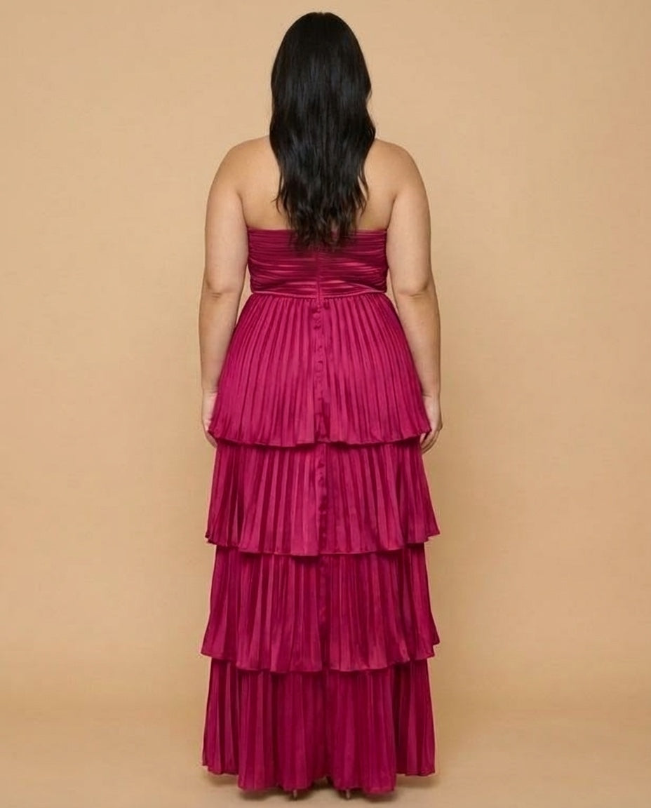 Chantarae Elegant Plus Size A-Line Satin Charmeuse Bridesmaid Dress - N0383