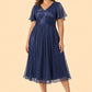 Plus Size Ruched V-Neck A-Line Bridesmaid Dress for Elegant Wedding Guest Look Formal Occasion Wear