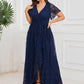 Plus Size Ruffled Lace Formal Evening Dress