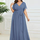 Plus Size Pleated Tie-Waist Chiffon Bridesmaid Dress