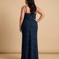 Silvarelle Romantic Plus Size Sheath Lace Bridesmaid Dress with Floral Texture for Wedding -N0351
