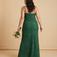Plus Size Classic V Neck Sleeveless Floral Burnout Bridesmaid Dress Side Zip Elegant Gown for Curvy Women -N0350