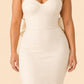 Plus Size Strapless Bridesmaid Dress with Bow Back and Chapel Train