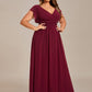 Plus Size Chiffon Pleated A-Line Back Cutout Bridesmaid Dress