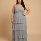 Chantarae Plus Size Elegant Chiffon Bridesmaid Dress with Flowing Silhouette for Wedding -N0371
