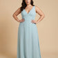 Silvarelle Elegant Plus Size Sheath Chiffon Bridesmaid Dress with Flowing Fit for Wedding -N0364