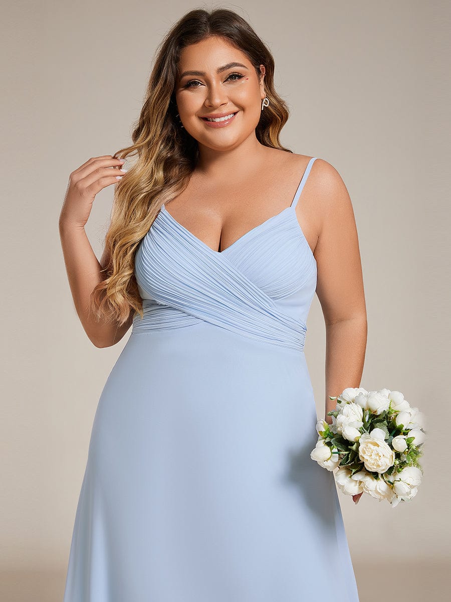 Plus Size Draped Back Criss-Cross Chiffon A-Line Bridesmaid Dress