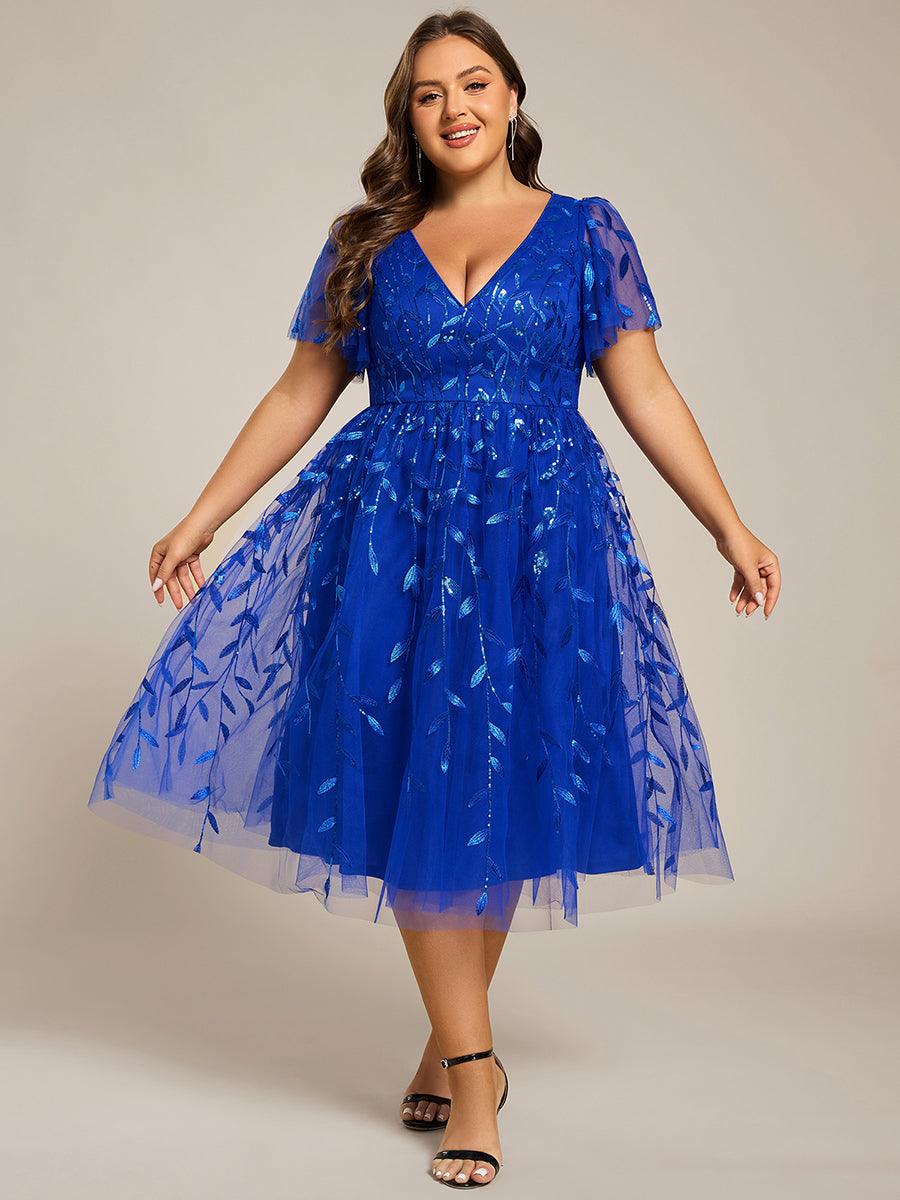 Plus Size Sparkly Midi Cocktail Dress