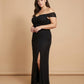 Elanthia Plus Size Modern Sheath Bridesmaid Dress with Ruched Bodice for Wedding -N0349