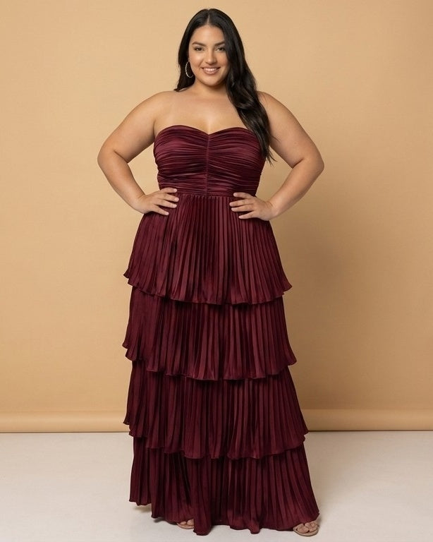 Chantarae Elegant Plus Size A-Line Satin Charmeuse Bridesmaid Dress - N0383
