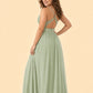 Plus Size Bridesmaid Evening Gown with Sequins Lace and Elegant Open Back A-Line Dress Maxi
