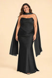 Strapless Satin Bridesmaid Dress with Open Back and Sculpted Silhouette