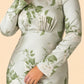 Floral Satin Charmeuse Plus Size Bridesmaid Dress with Elegant Peony Print Bridesmaid Gown Style
