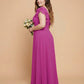 Avenleigh Plus Size Half Sleeve Pleated Chiffon A-Line Bridesmaid Dress for Wedding Party - N0338