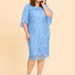 Plus Size Mother of the Bride Dress with Floral Embroidery and Chiffon Sleeves Elegant Formal Gown