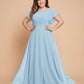 Avenleigh Plus Size Minimalist A-Line Chiffon Bridesmaid Dress with  Silhouette -N0337