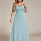 Plus Size Draped Back Criss-Cross Chiffon A-Line Bridesmaid Dress