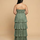 Chantarae Luxury Satin Strapless A-Line Plus Size Bridesmaid Dress with Ruffle -N0377