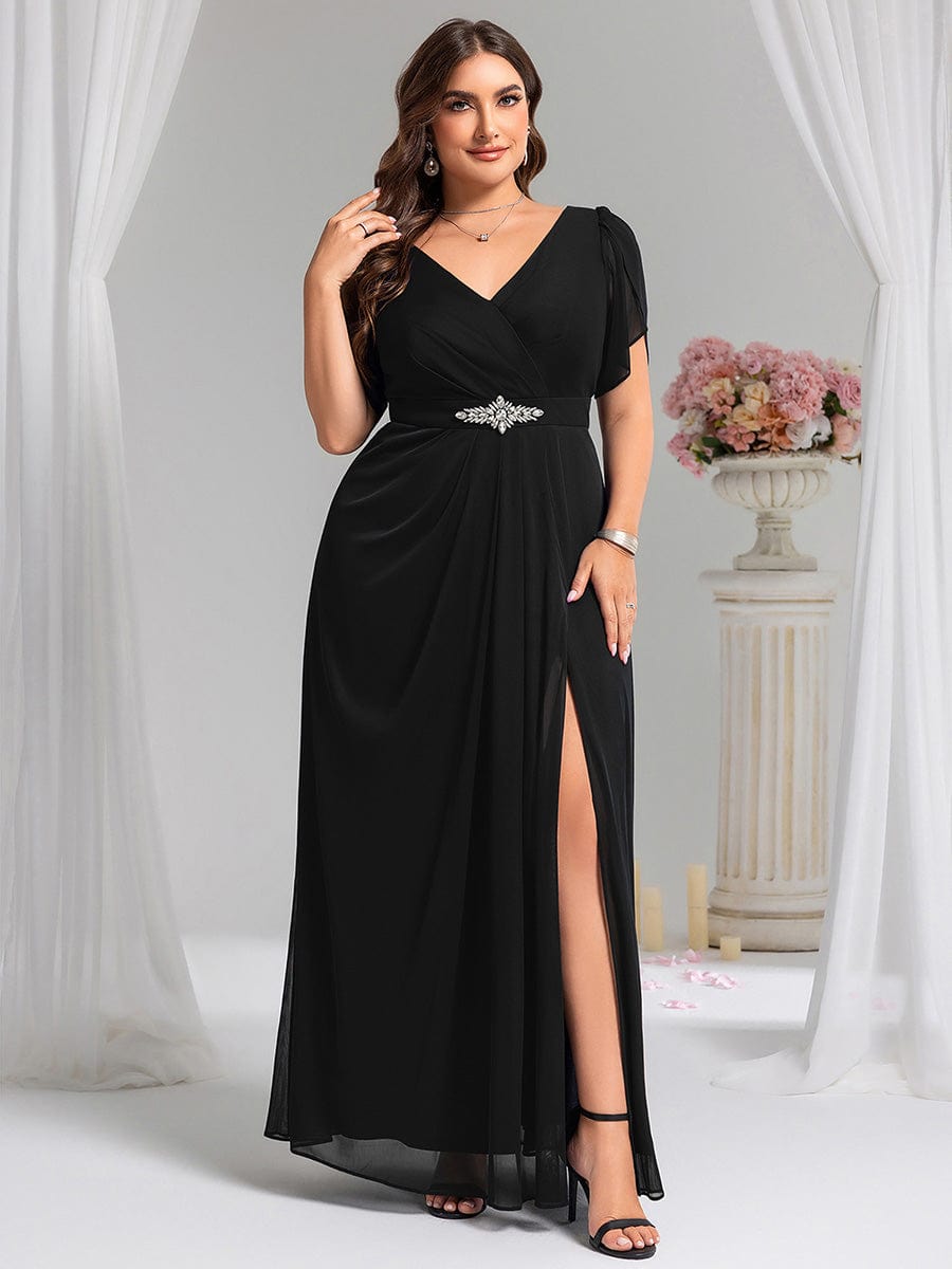 Plus Size Waist Decoration Chiffon A-Line Formal Dress