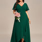 Plus Size Elegant Lotus Sleeves Chiffon Bridesmaid Dress