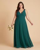 Silvarelle Elegant Plus Size Sheath Chiffon Bridesmaid Dress with Flowing Fit for Wedding -N0364
