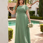 Avenleigh Classic A-Line Chiffon Plus Size Bridesmaid Dress with Light Fabric for Ceremony -N0333