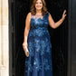 Graceful A-Line Plus Size Mother of the Bride Gown Floral Embroidery and Dimensional 3D Flowers