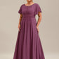 Plus Size Simple Chiffon Pleated A-Line Bridesmaid Dress